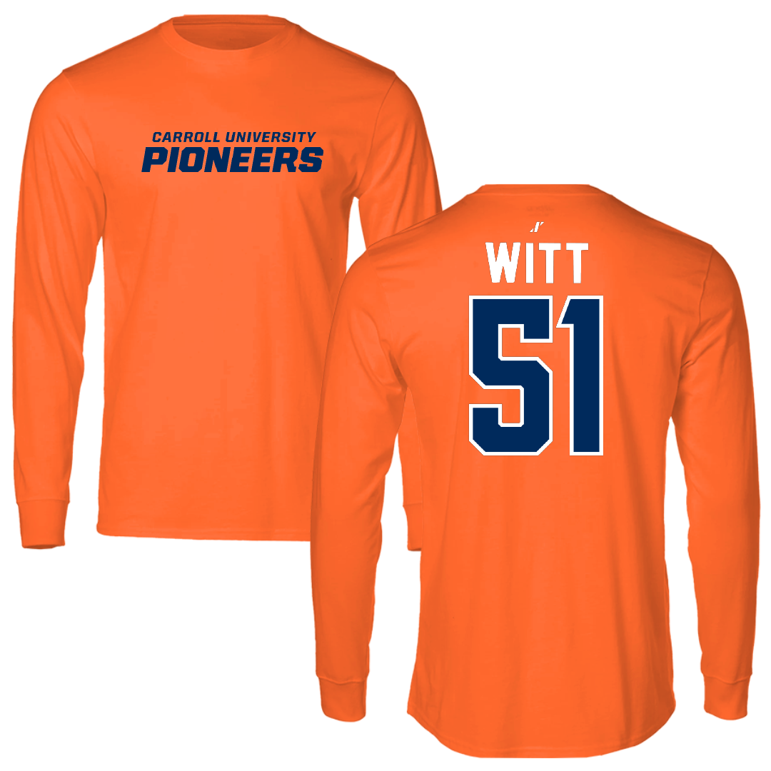 Carroll University Football Orange Long Sleeve - #51 Jakai Witt