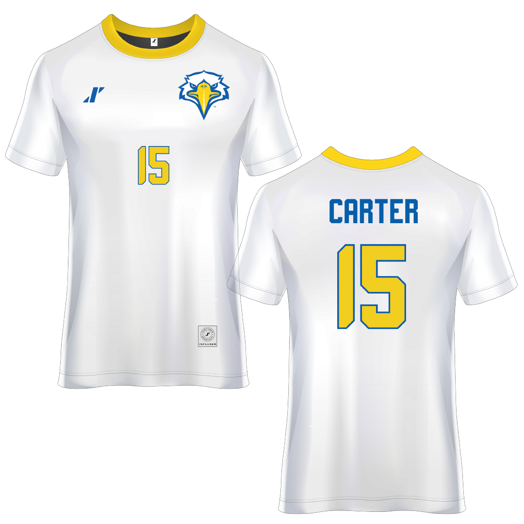 Morehead State University White Soccer Jersey - #15 Hannah Carter