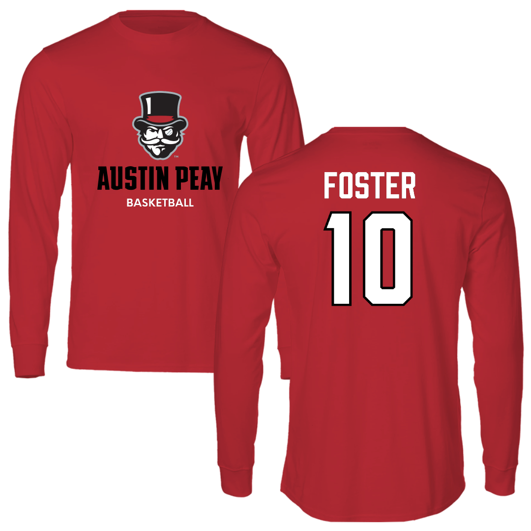 Austin Peay State University Basketball (W) Red Mascot Long Sleeve - #10 La’Nya Foster
