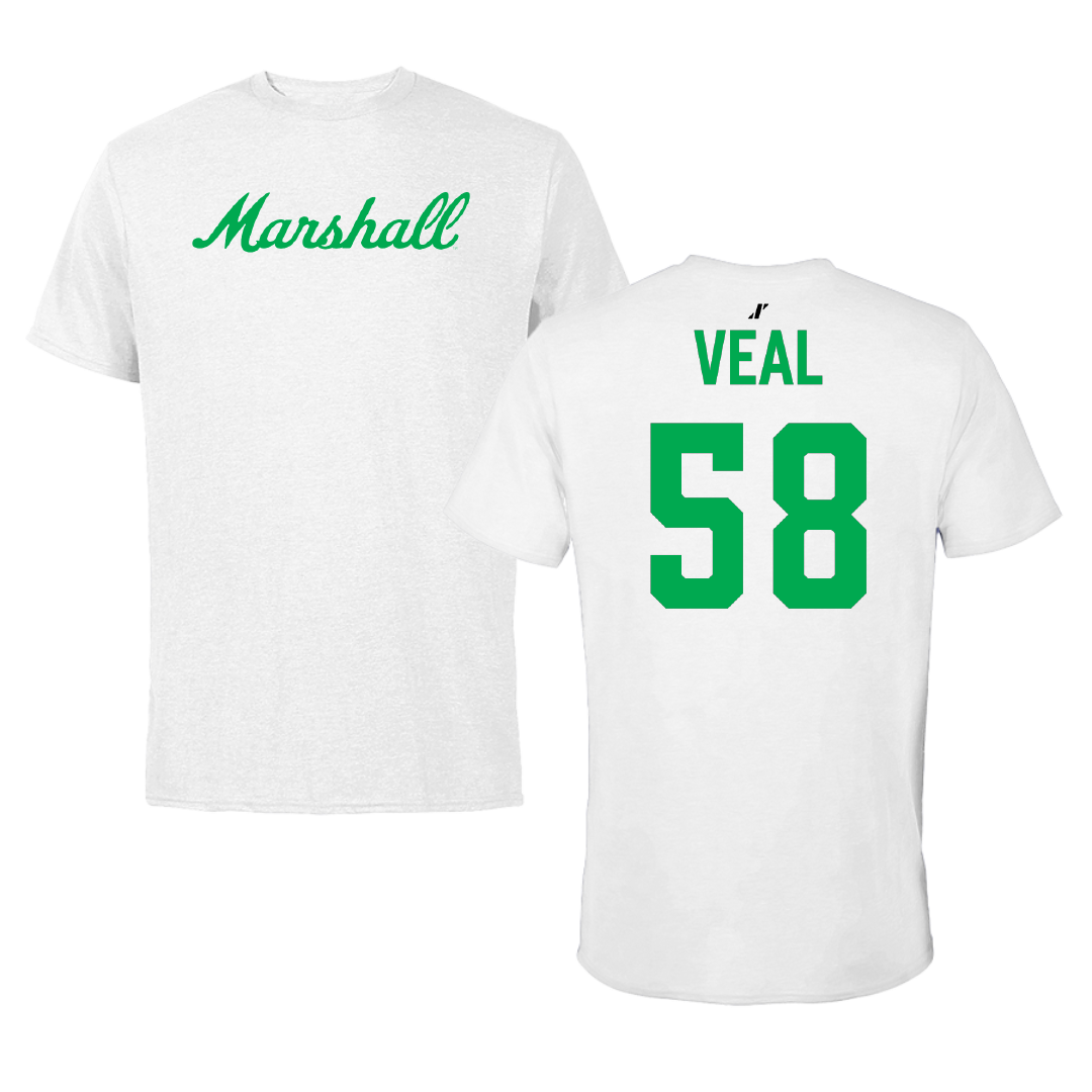 Marshall University Softball White Tee - #58 Maddie Veal