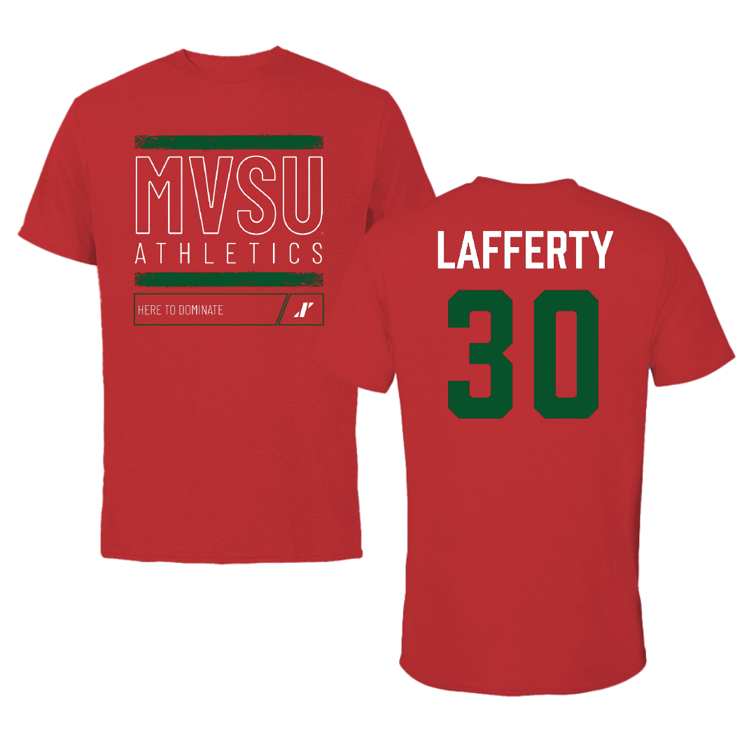 Mississippi Valley State University Baseball Red Dominate Tee - #30 Clint Lafferty
