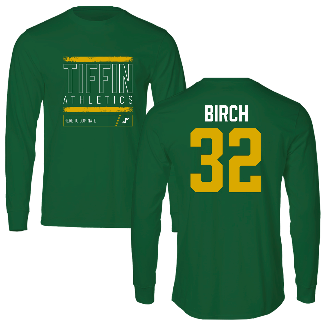 Tiffin University Lacrosse Green Dominate Long Sleeve - #32 Jack Birch