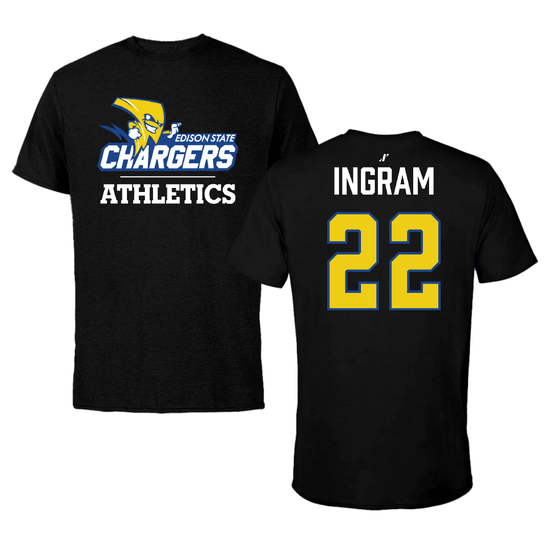 Edison State Community College Basketball Black Performance Tee - #22 Chylan Ingram