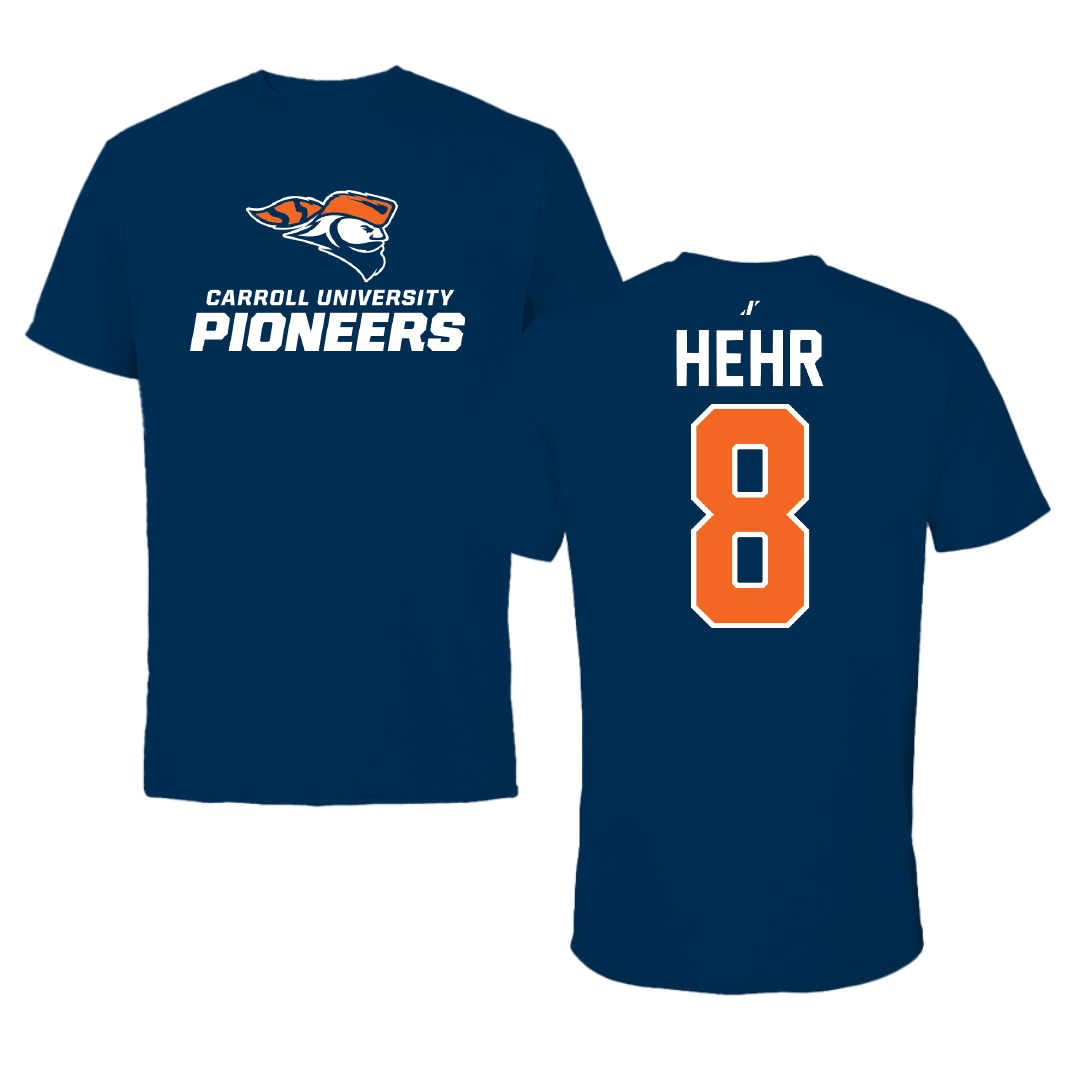 Carroll University Lacrosse Navy Tee - #8 Matt Hehr