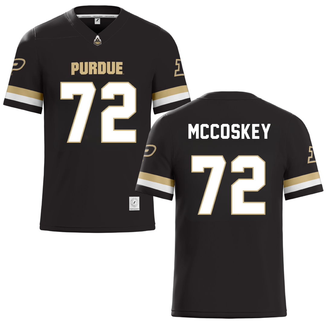 Purdue University Black Football Jersey - #72 Jude McCoskey