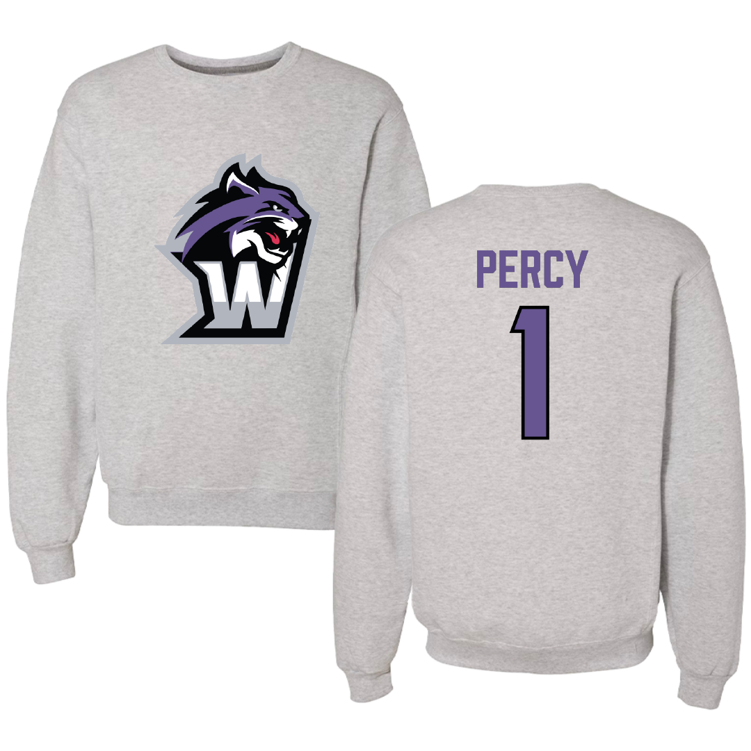 Wiley University Marching Band Light Gray Crewneck - #1 Deterrius Percy
