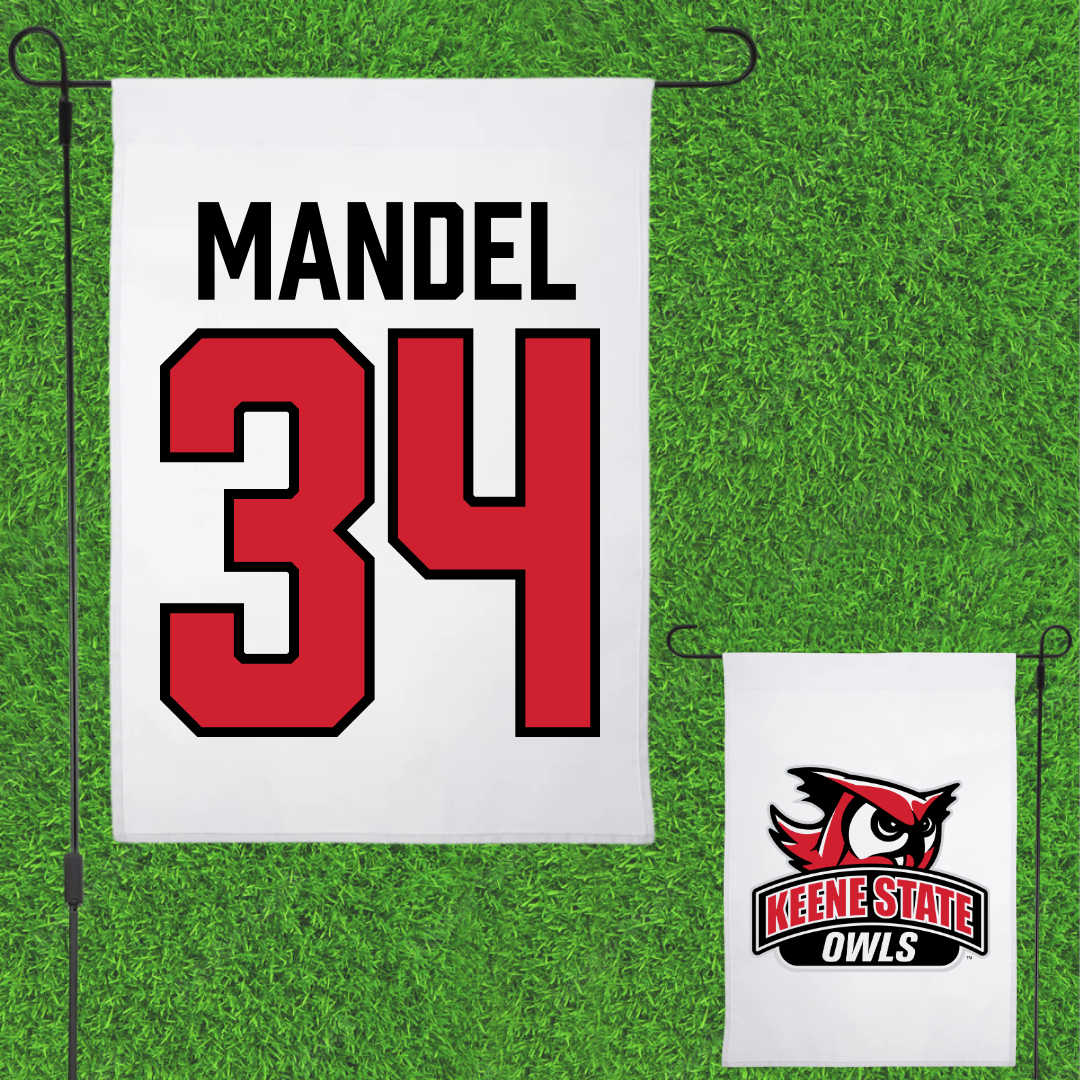 Keene State College Softball White Garden Flag - #34 Lily Mandel