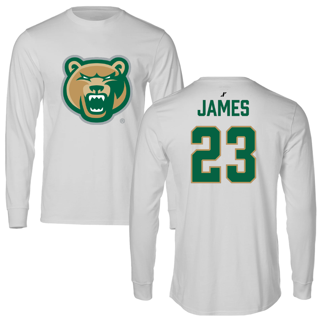 Georgia Gwinnett College Basketball (M) Light Gray Performance Long Sleeve - #23 Brasen James