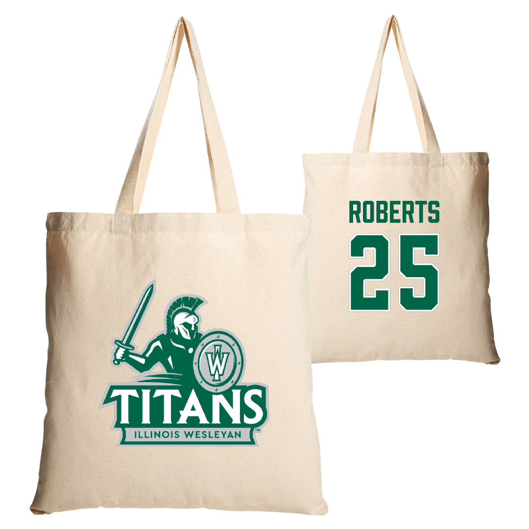 Illinois Wesleyan University Football Tan Canvas Tote Bag - #25 Jaxson Roberts