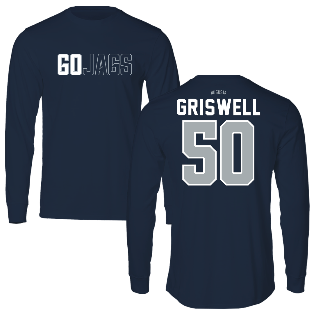 Augusta University Baseball Navy Long Sleeve - #50 Landon Griswell
