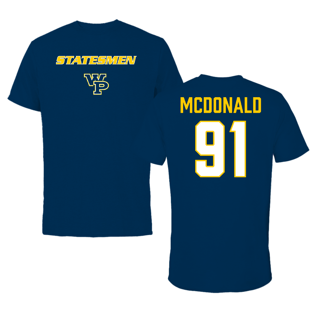 William Penn University Football Navy Tee - #91 John McDonald