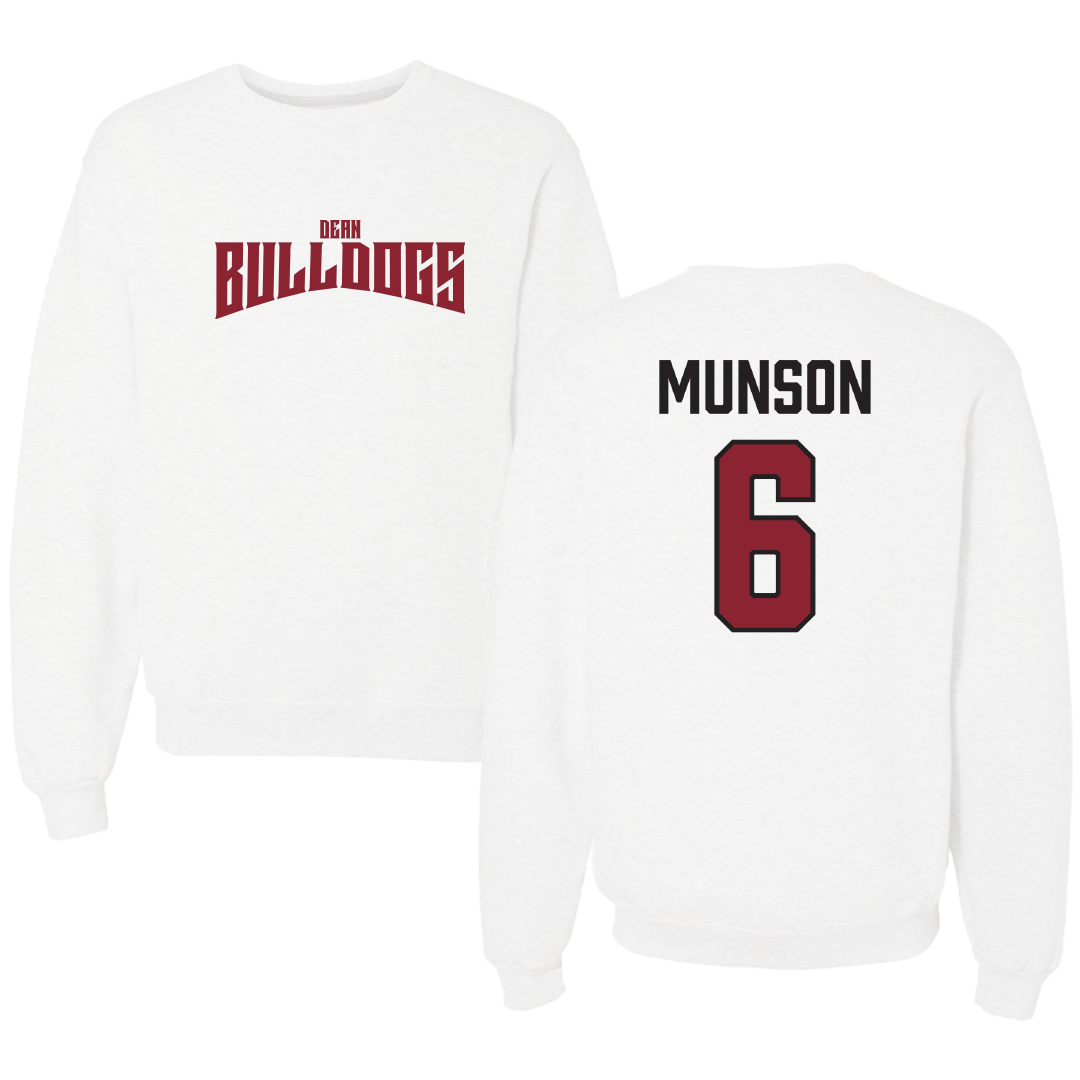 Dean College Soccer White Classic Crewneck - #6 Jude Munson