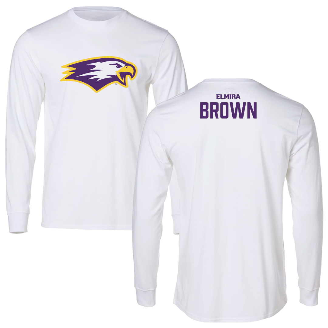 Elmira College Wrestling (M) White Performance Long Sleeve - Kolton Brown