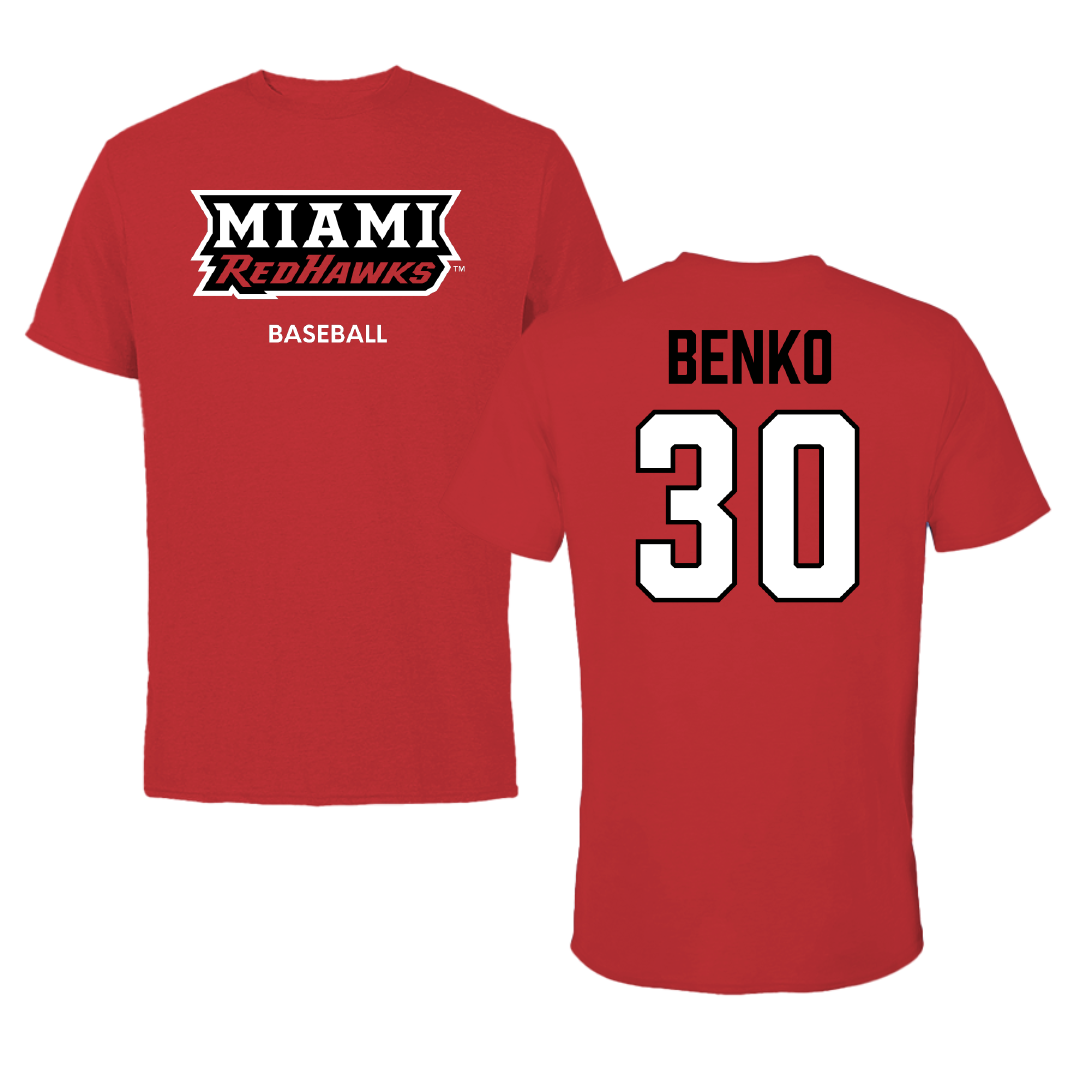 Miami University (Ohio) Baseball Red Performance Tee - #30 Troy Benko