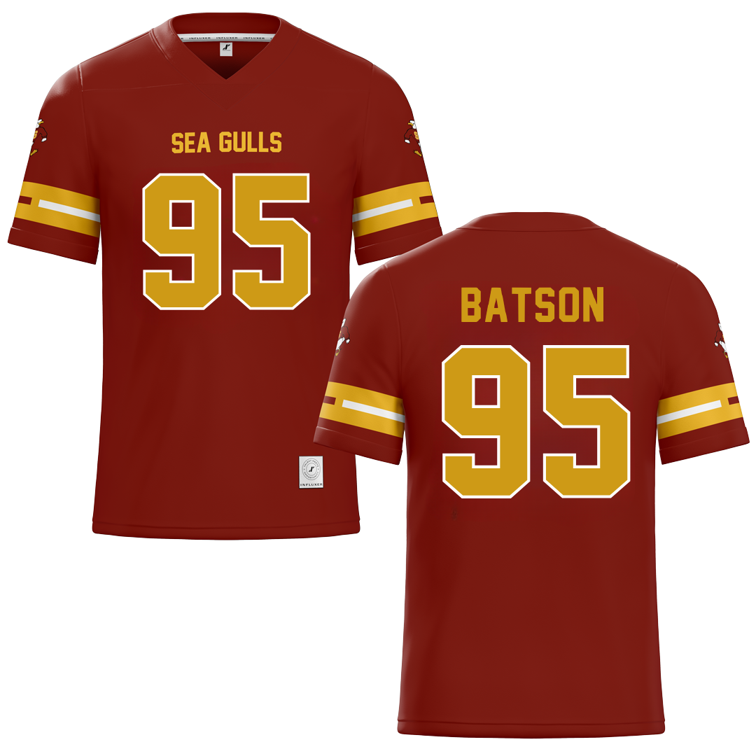 Salisbury University Red Football Jersey - #95 Kahlil Batson