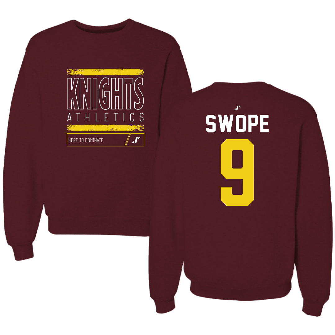 Calvin University Baseball Maroon Dominate Crewneck - #9 Noah Swope