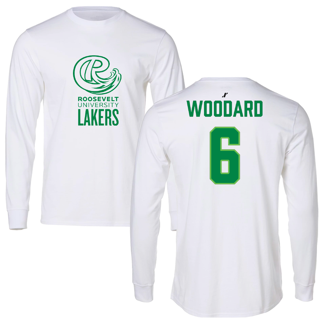 Roosevelt University Football White Performance Long Sleeve - #6 Michael Woodard