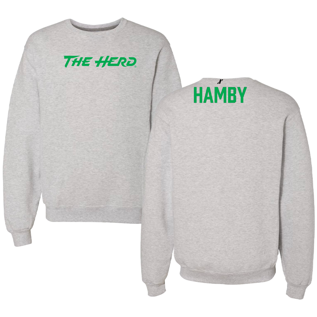 Marshall University TF and XC Light Gray Crewneck - CamRon Hamby