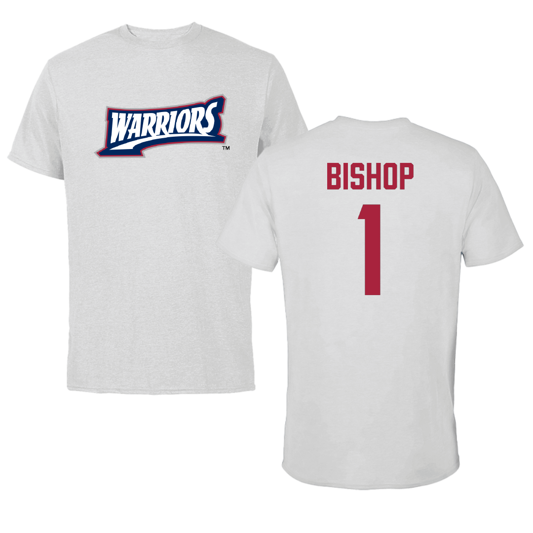 Sterling College Basketball (M) Light Gray Warriors Performance Tee - #1 Cameron Bishop