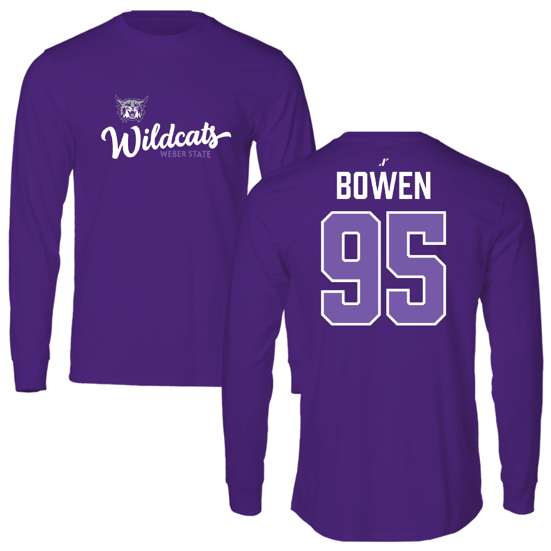 Weber State University Football Purple General Long Sleeve - #95 Breken Bowen
