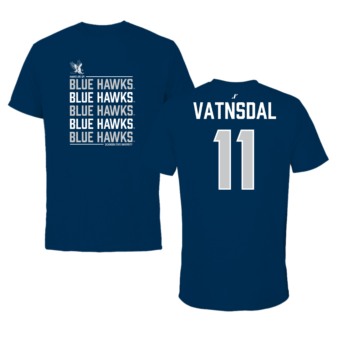 Dickinson State University Baseball Navy General Tee - #11 Kade Vatnsdal