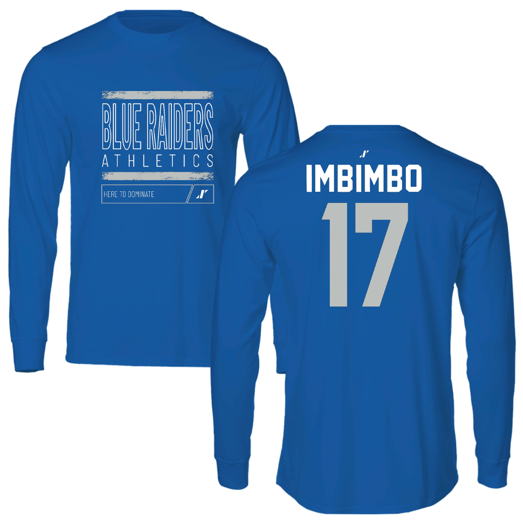 Middle Tennessee State University Baseball Blue Dominate Performance Long Sleeve - #17 Ethan Imbimbo