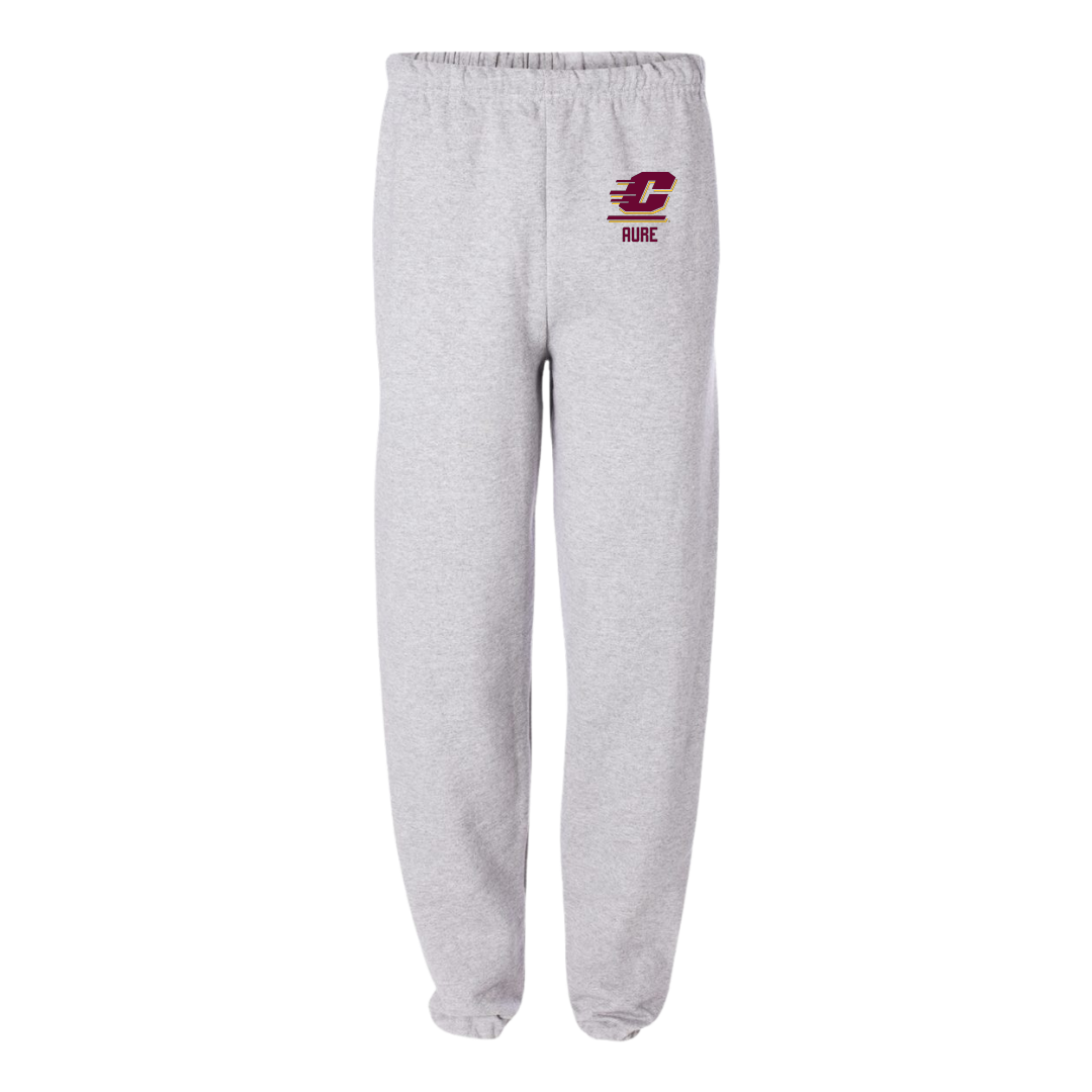 Central Michigan University Wrestling (M) Light Gray Sweatpants - Kellan Aure