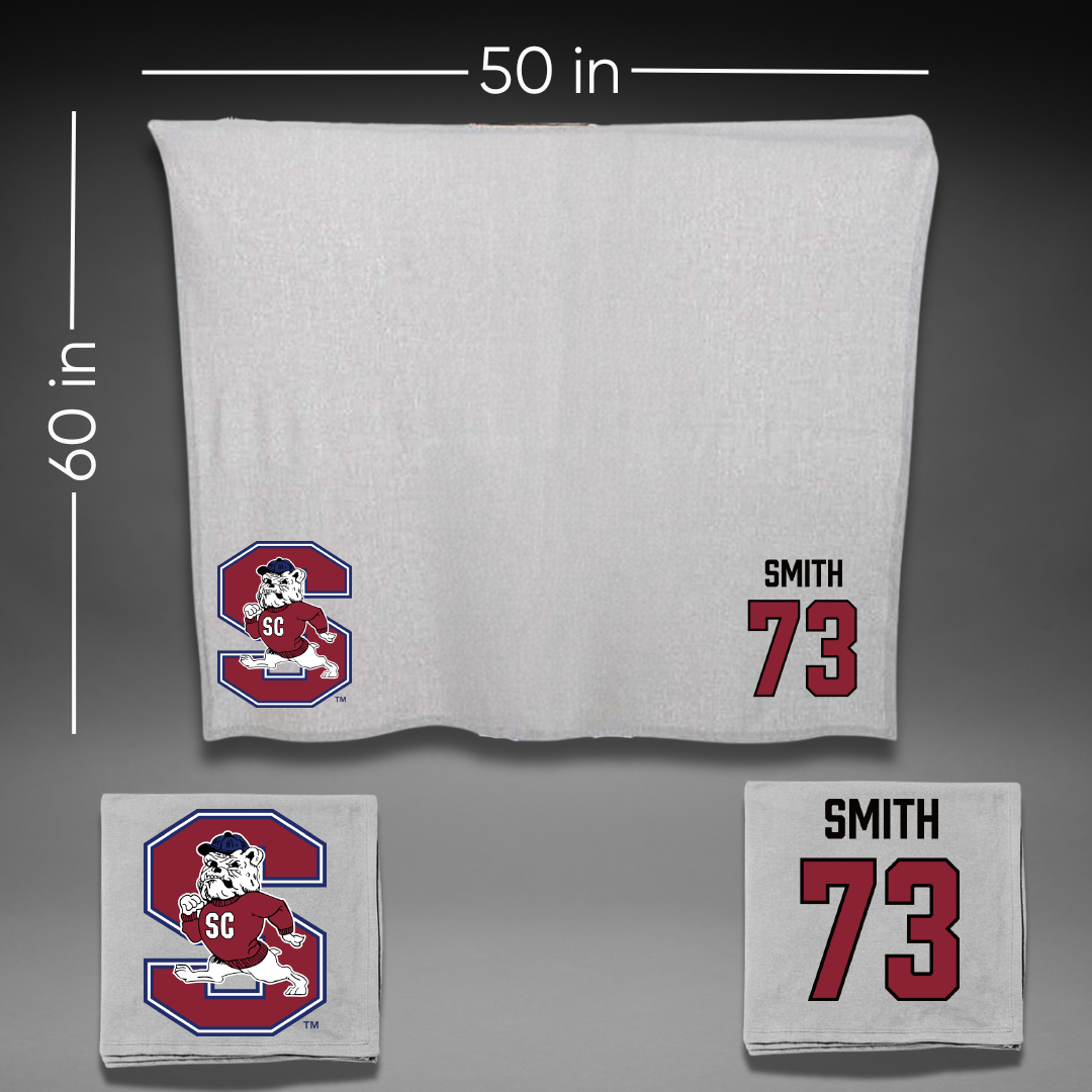 South Carolina State University Football Gray Blanket - #73 Roger Smith