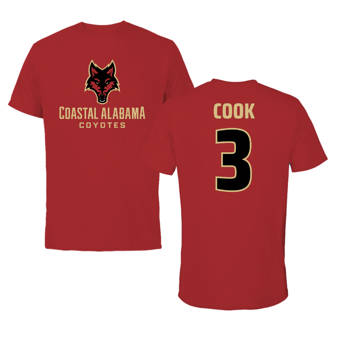 Coastal Alabama Community College Baseball Canvas Red Tee - #3 Harrison Cook