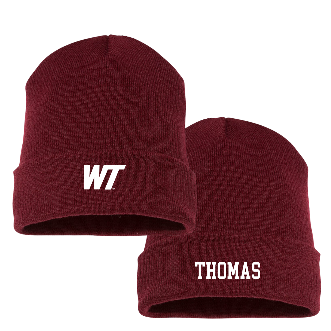 West Texas A&M University Baseball Maroon Beanie - #27 Tristin Thomas