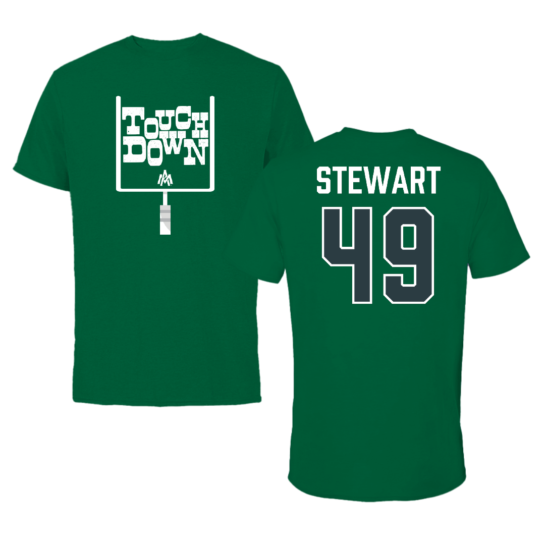 University of Arkansas-Monticello Football Green Touchdown Tee - #49 Eli Stewart