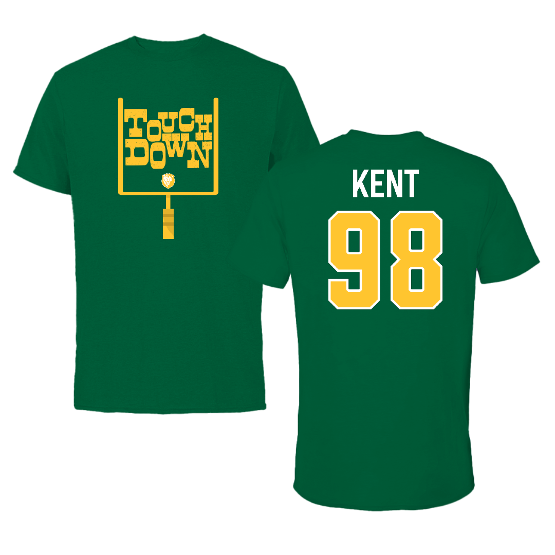 Southeastern Louisiana University Football Green Touchdown Performance Tee - #98 Austin Kent
