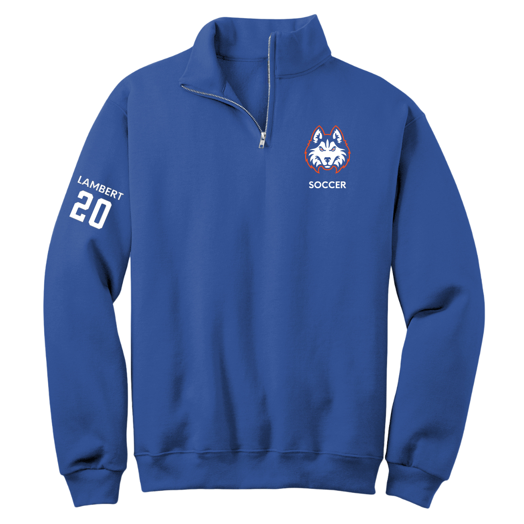 Houston Christian University Soccer (W) Blue Quarter-Zip - #20 Madison Lambert