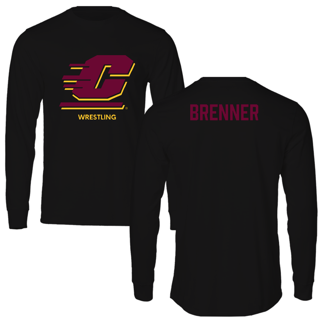 Central Michigan University Wrestling (M) Black Performance Long Sleeve - Cody Brenner