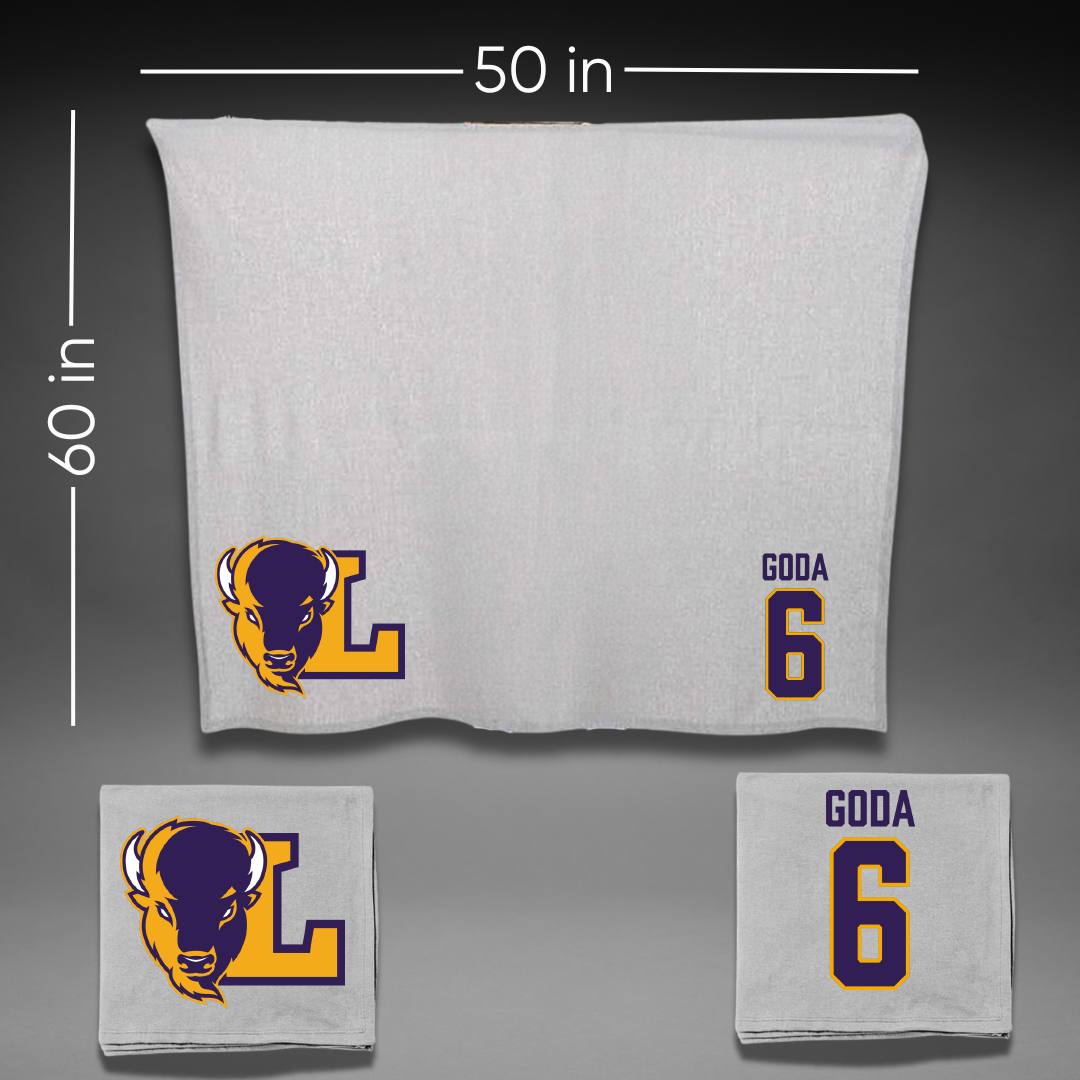 Lipscomb University Baseball Gray Blanket - #6 Collin Goda