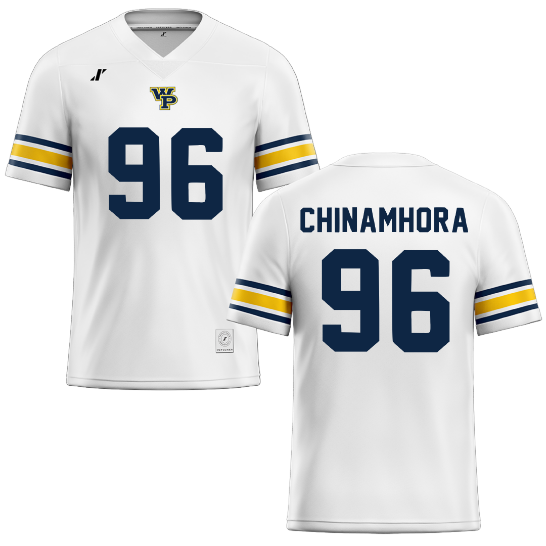 William Penn University White Football Jersey - #96 Travis Chinamhora