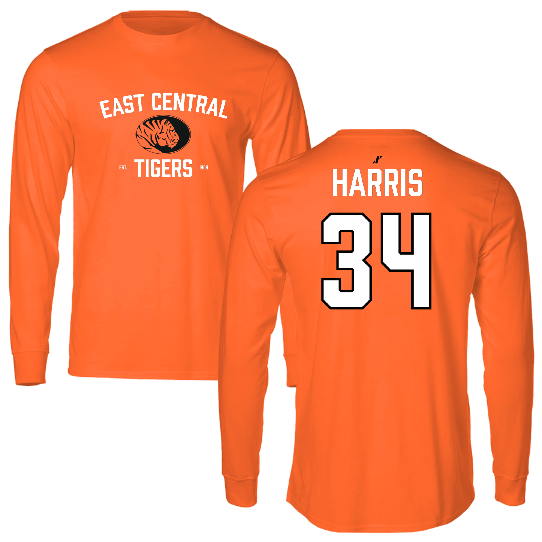 East Central University Softball Orange General Long Sleeve - #34 Lylith Harris