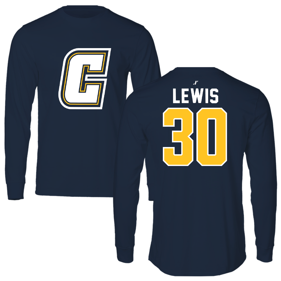 Coker University Soccer Navy Performance Long Sleeve - #30 Ben Lewis