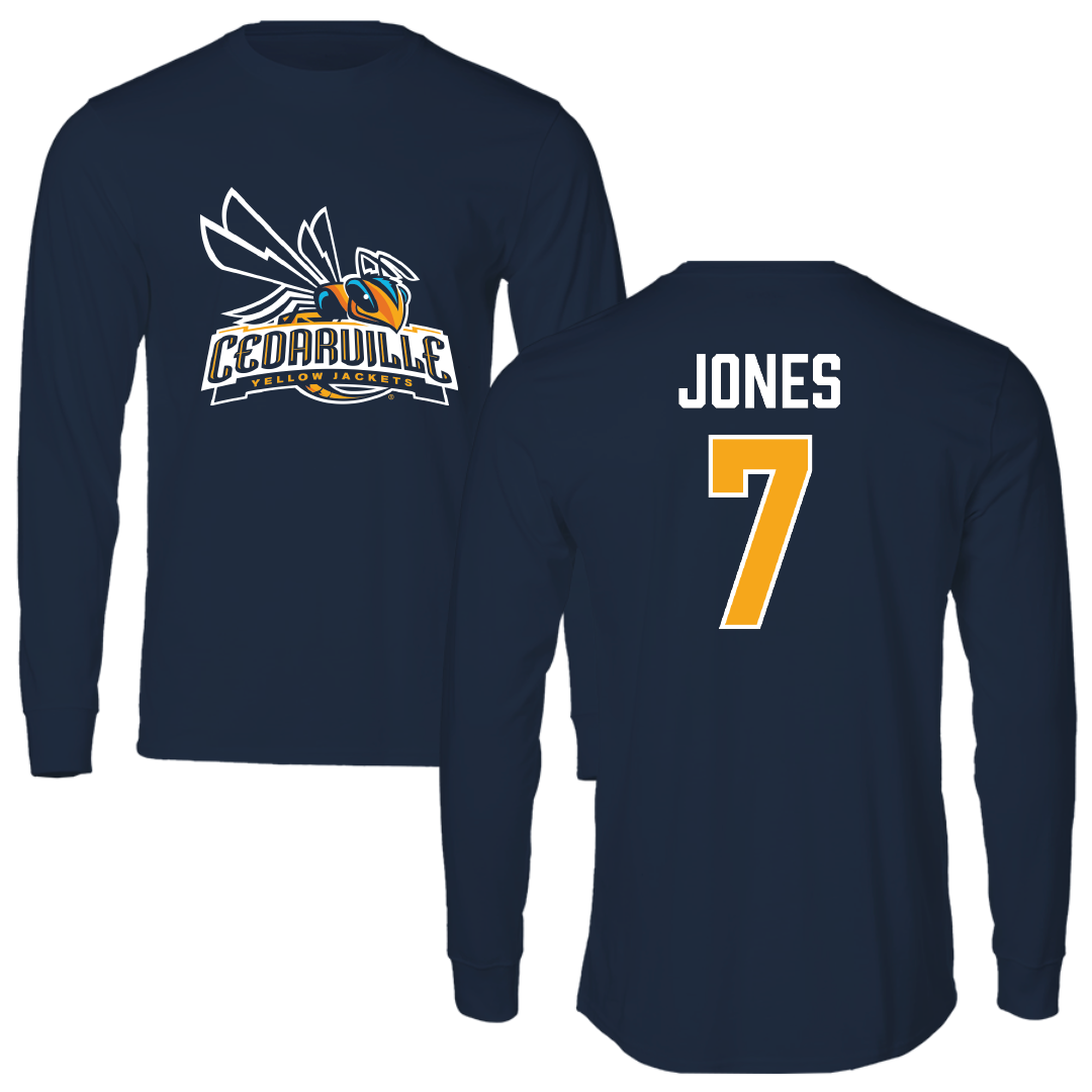 Cedarville University Softball Navy Performance Long Sleeve - #7 Madison Jones
