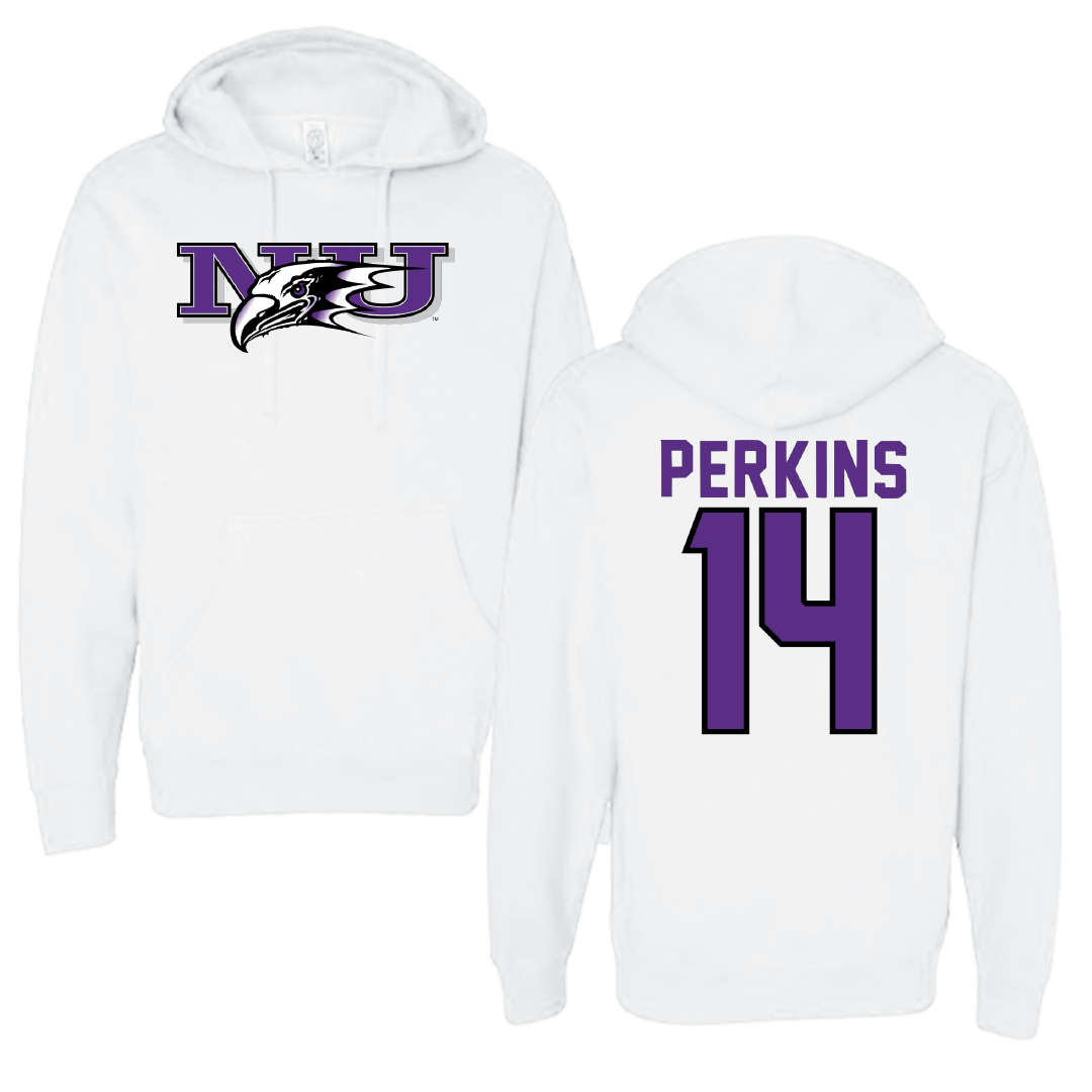 Niagara University Volleyball White Hoodie - #14 Noel Perkins