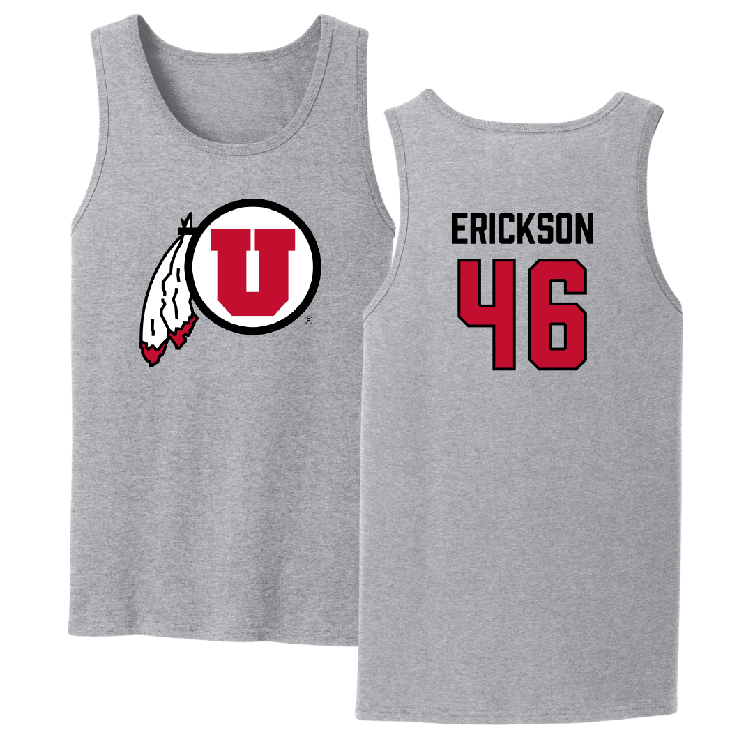 University of Utah Football Sport Gray Tank Top - #46 Hayden Erickson