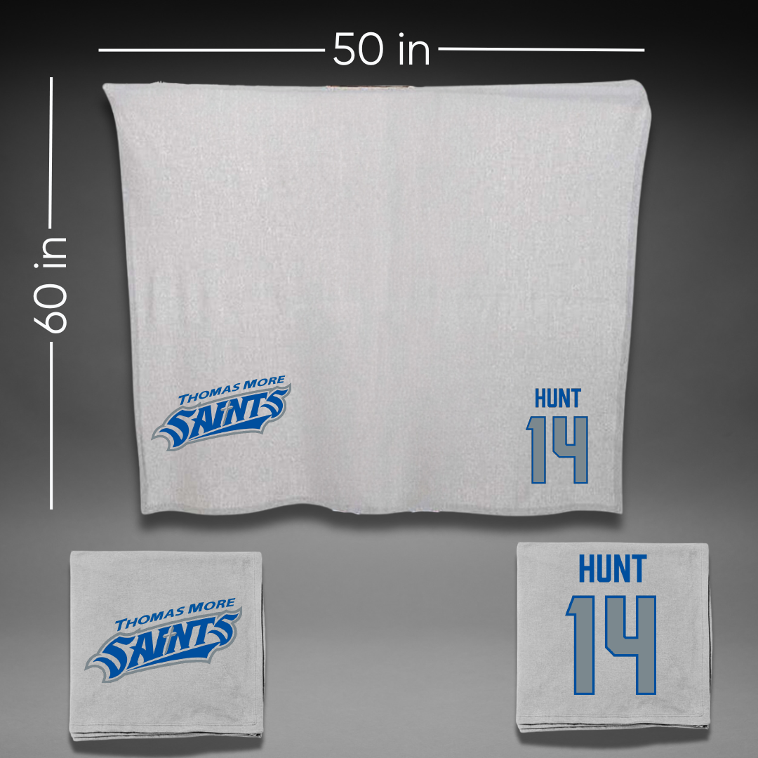 Thomas More University Basketball Gray Blanket - #14 Morgan Hunt