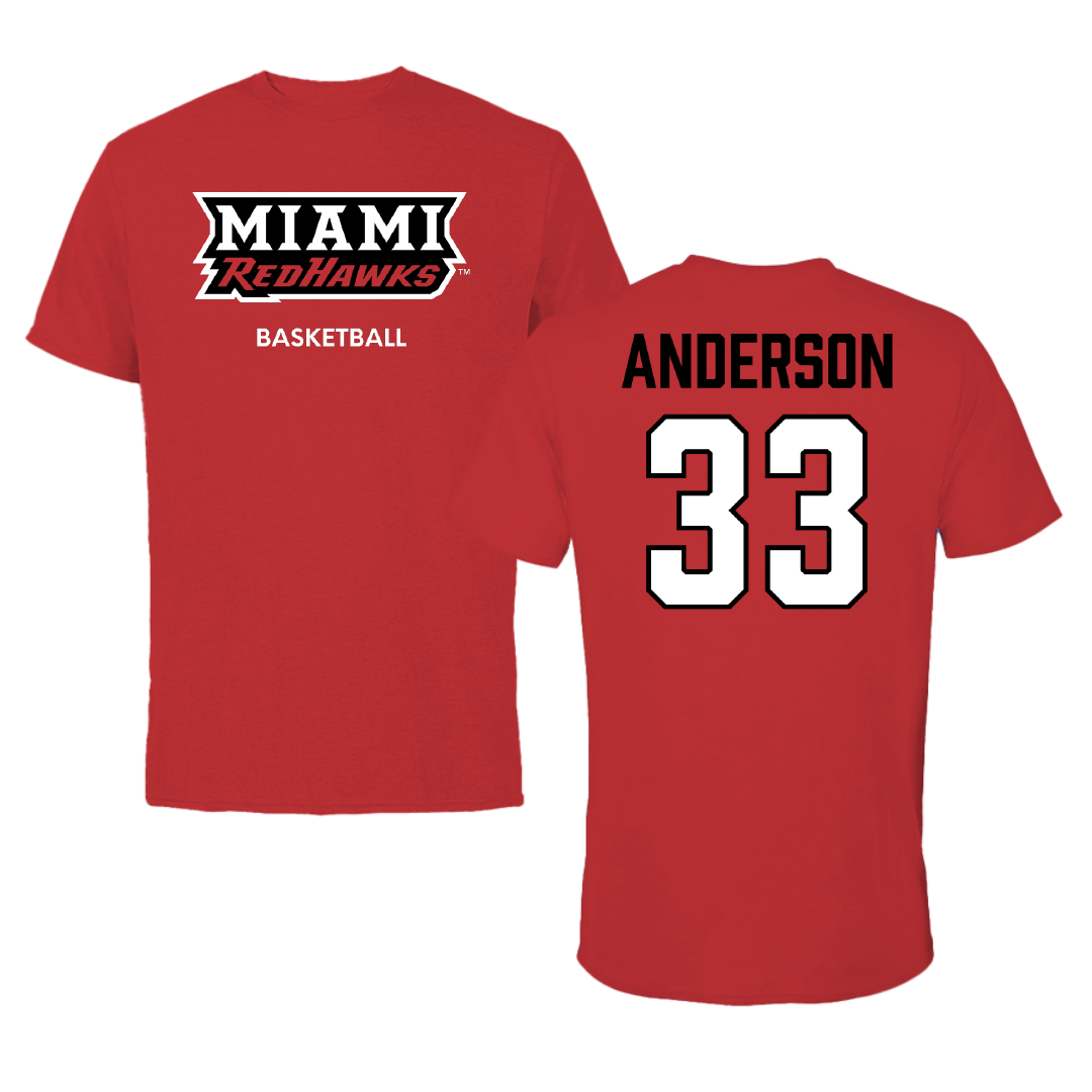 Miami University (Ohio) Basketball (M) Red Tee - #33 Blake Anderson