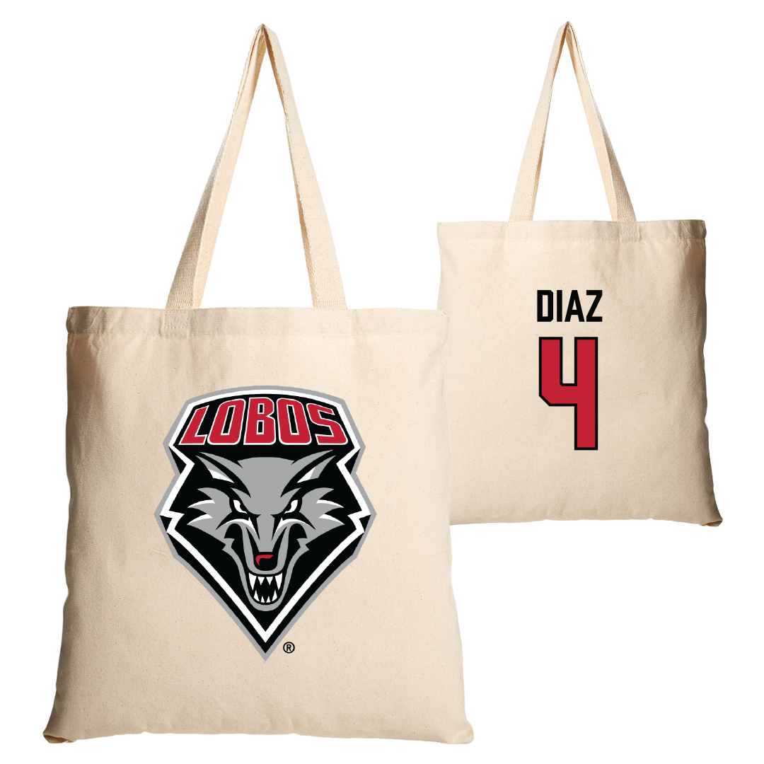 University of New Mexico Baseball Tan Canvas Tote Bag - #4 Anthony Diaz