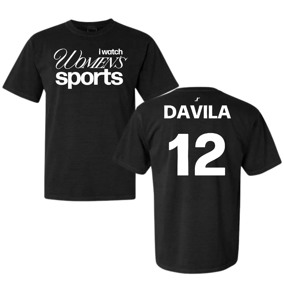Basketball (W) Black WHM Comfort Colors Tee - #12 Amanda Davila