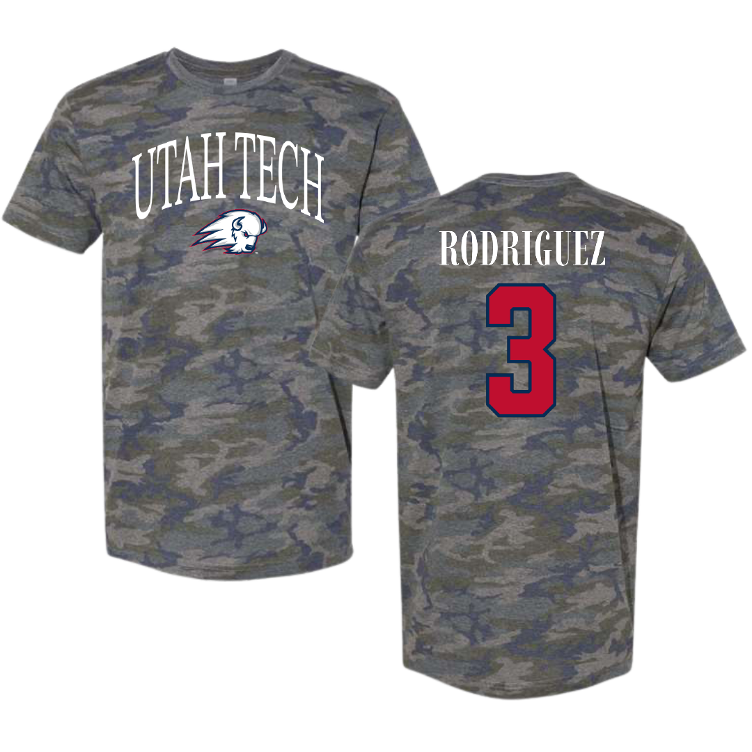 Utah Tech University Soccer Vintage Camo Tee - #3 Michelle Rodriguez
