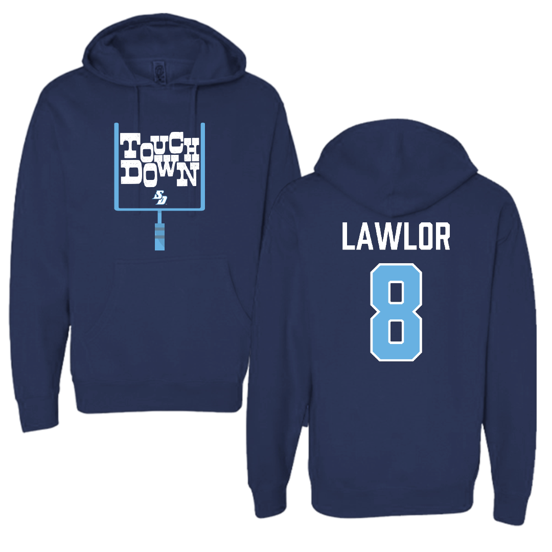 University of San Diego Football Navy Touchdown Hoodie - #8 Conor Lawlor