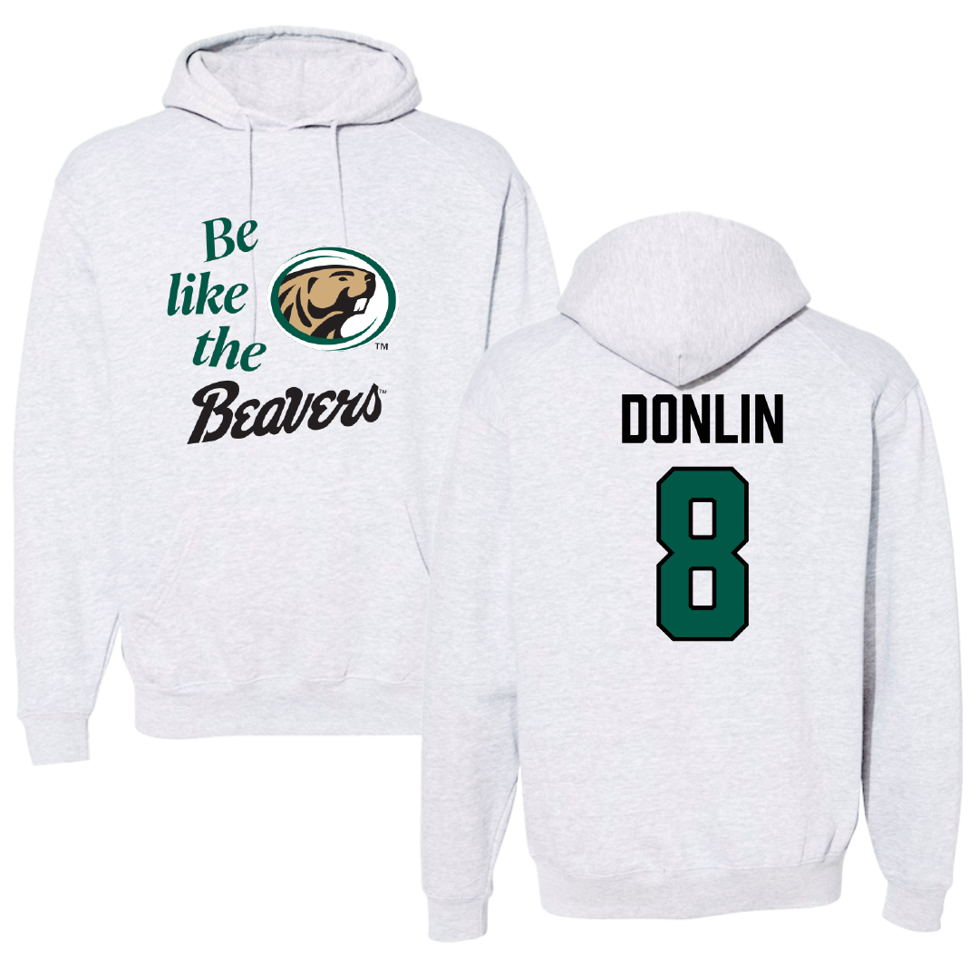 Bemidji State University Baseball Light Gray Be Like Us Hoodie - #8 Connor Donlin