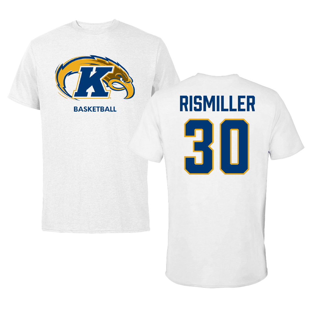 Kent State University Basketball (W) White Performance Tee - #30 Riley Rismiller