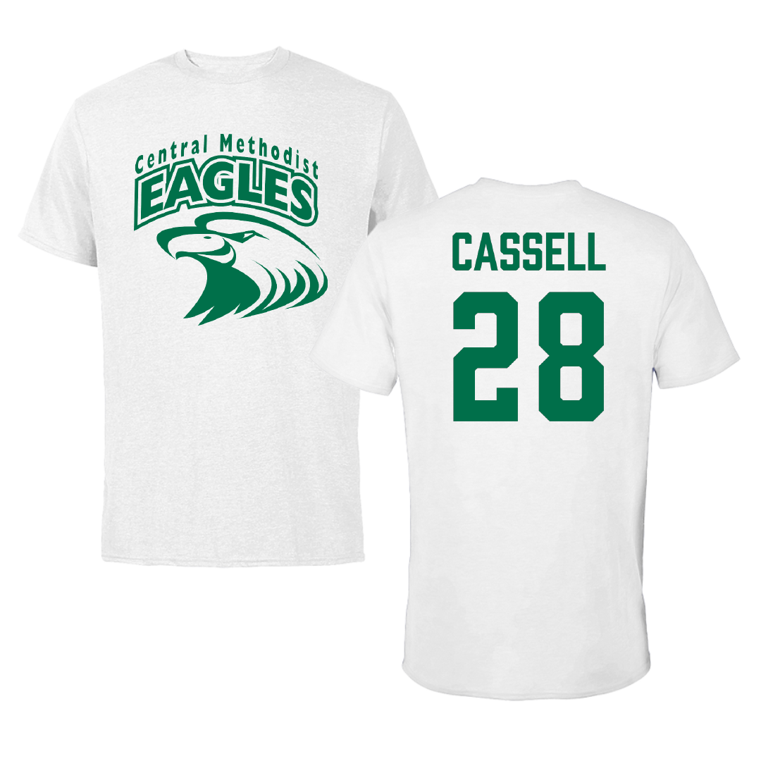 Central Methodist University Soccer White Tee - #28 Caleb Cassell